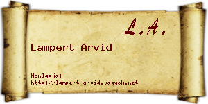 Lampert Arvid névjegykártya